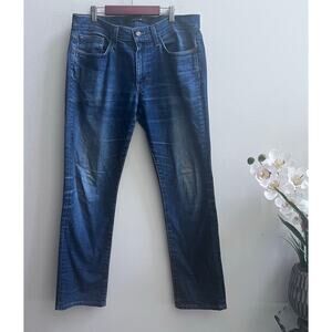 Men's Joe's Jeans 33x30 Straight Leg Dark Wash Light Distressed Casual Denim